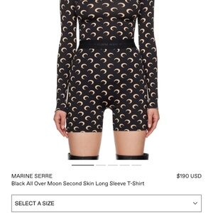 Marine Serre Black and Cream Moon Print Shorts
